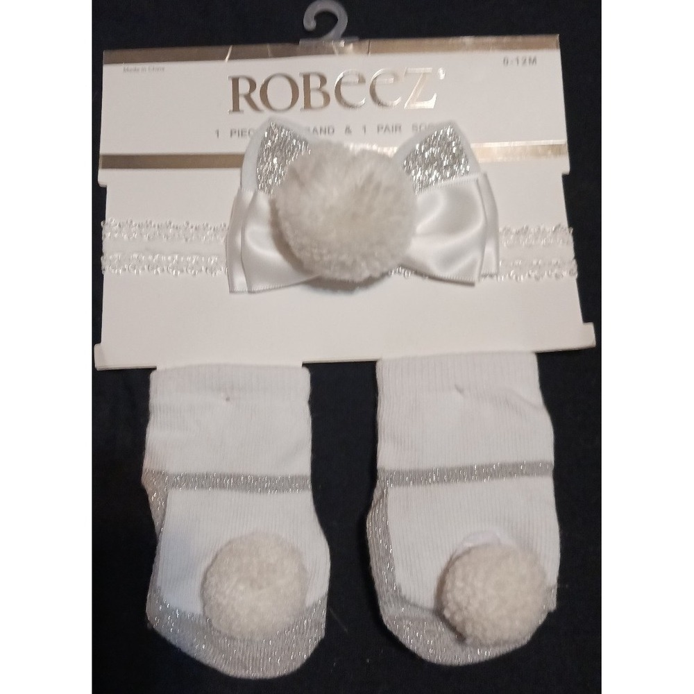 NEW Robeez Baby Girl Gift Set Bunny Ears, 2pc, 6-12 Months
